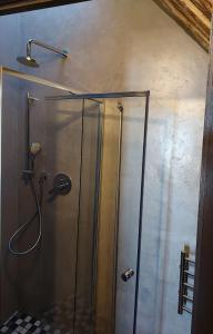 雅可布湾Magical Mongoose的浴室里设有玻璃门淋浴