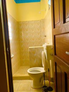 乌昆达Cozy Holiday Homes.的一间带卫生间和淋浴的小浴室