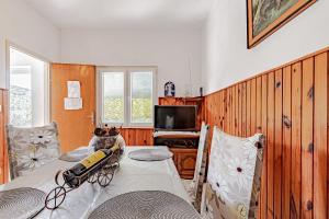 普特尼科维奇Apartments by the sea Luka Dubrava, Peljesac - 14040的一间带两张床和电视的客厅