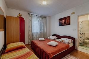 普特尼科维奇Apartments by the sea Luka Dubrava, Peljesac - 14040的一间卧室配有一张带两个枕头的床