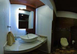 托尔图格罗Tortuguero7 lake view的一间带水槽和卫生间的浴室