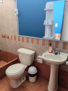 特鲁希略Exclusivo Apartamento en el Centro de Trujillo的一间带卫生间和水槽的浴室