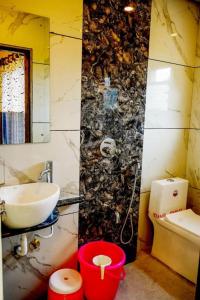 潘奇加尼HOTEL SAMRUDDHI的一间带水槽和卫生间的浴室
