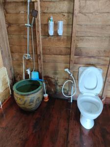 TarempahSelambak Homestay的浴室配有卫生间、淋浴和浴缸。