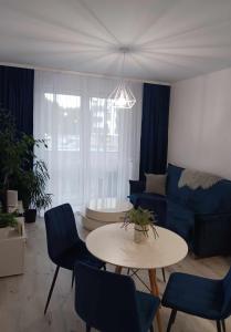 新苏尔Apartament MajaHouse的客厅配有沙发和桌椅