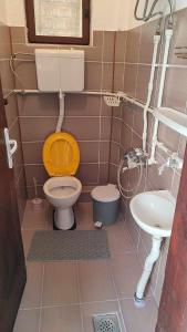 索科矿泉村Soba Soko的一间带卫生间和水槽的小浴室