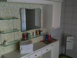 内特塔尔"At the Mühlenbachaue"的浴室设有水槽和墙上的镜子