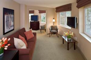 西雅图西雅图百老汇银云酒店 的带沙发和电视的客厅