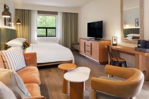 斯普林代尔锡安公园/斯普林代尔拉金塔旅馆及套房酒店的一间酒店客房,配有一张床和一台电视