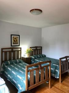 Quintana del PidioElsoto的一间卧室配有两张床和一盏灯
