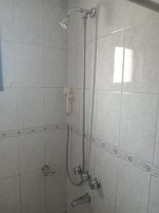 玛德琳港Para Toda la Familia的浴室里设有玻璃门淋浴