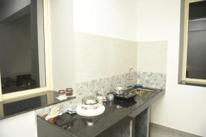 帕纳吉Sai Homestay Panaji 2 BHK and Studio Apartment的一间带水槽和台面的浴室