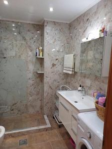 尼亚普拉莫斯Apartment Efi的一间带水槽和淋浴的浴室