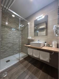 马德里Alianza Suites的一间带水槽和淋浴的浴室
