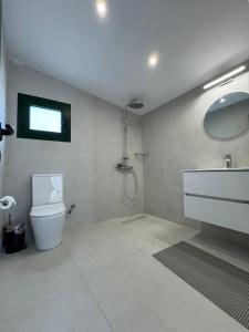 利马索尔Pirella House的一间带卫生间和水槽的浴室