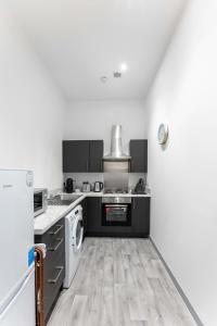 布赖尔利希尔Modern 1 Bedroom Apartment in Dudley的一间带炉灶和洗碗机的厨房