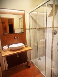 圣吉米纳诺奎切奇奥拉罗坎达旅馆的一间带水槽和淋浴的浴室