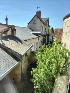 布尔格伊Brume de Loire的一组房屋和屋顶的顶部景观