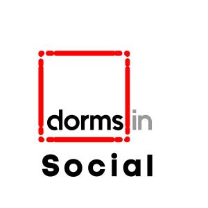 皮皮岛Dormsin Social的带有社交文本的方框