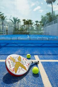 哈马马特Le Sultan的网球场网球拍和球