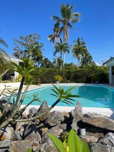 拉斯特拉纳斯Villa Del Mar的一座棕榈树环绕的游泳池