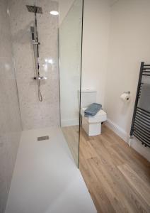 伊斯特布恩Aqua nest Eastbourne的带淋浴和卫生间的浴室