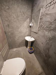 莱利海滩Social Quarters的浴室配有白色卫生间和盥洗盆。