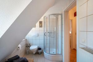 巴特维尔德巴德Schwarzwaldnest的带淋浴和卫生间的浴室