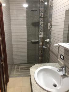 达哈布Laguna house的一间带水槽和淋浴的浴室