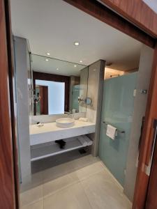 里约热内卢Hotel Nacional的一间带水槽和镜子的浴室