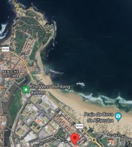 佩尼契Antonio’s Captain Apartment - 200m from the beach的西部收缩中心和海滩的地图