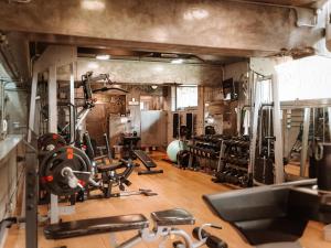 豪特湾Wonderland的一间健身房,里面设有数个健身器材