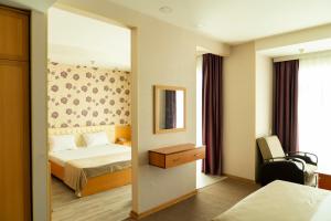巴库AEF酒店的酒店客房,配有床和镜子