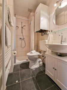 特希尔Kleine Krabbe的浴室配有卫生间、盥洗盆和淋浴。