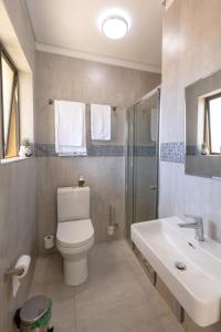 RamotswaKgaba Villas的浴室配有卫生间、盥洗盆和淋浴。