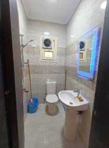 艾因苏赫纳LASIRENA PALM BEACH RESORT -FAMILY的一间带卫生间和水槽的浴室