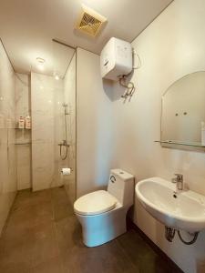 巴淡岛中心Vanilla One Residence Apartment Batam的一间带卫生间和水槽的浴室