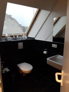柏林博尔豪斯柏林旅舍的一间带卫生间和水槽的浴室