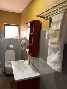 帕拉佩Oakwood Guest House的一间带水槽和卫生间的浴室