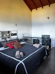 圣卡洛斯-德巴里洛切Casa de las Chacras 2的一间卧室配有一张大床和毛巾