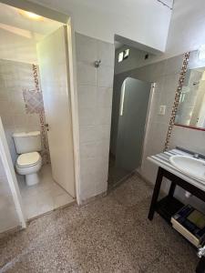 Joaquín GorinaCASA QUINTA - REUNIONES FAMILIARES的浴室配有卫生间、盥洗盆和淋浴。