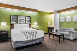 西塔科西塔克斯利普酒店的一间卧室配有一张床、一张桌子和一张沙发