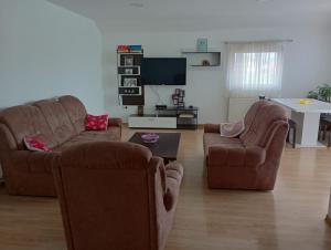 萨拉热窝L&L的客厅配有2把椅子和平面电视