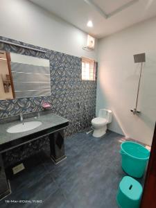 拉合尔VIP Luxury Room's的一间带水槽和卫生间的浴室