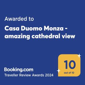 蒙扎Casa Duomo Monza - amazing cathedral view的手机的屏幕,带有想要的文字