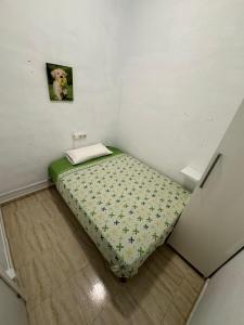 巴塞罗那SAN Rafael的一间小卧室,角落里设有一张床