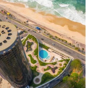 里约热内卢Hotel Nacional的享有海滩和海洋的空中景致
