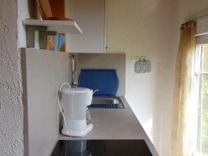 Kaifenheim凯丰海默2号公寓的厨房里的台面上的一个白色搅拌机