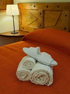 DesanaOryza Casa di Ringhiera的床上一顶带帽子的毛巾