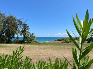 圣安尼Studio Ti Karanbol RDC vue mer dans Résidence de Tourisme的海滩,背靠大海